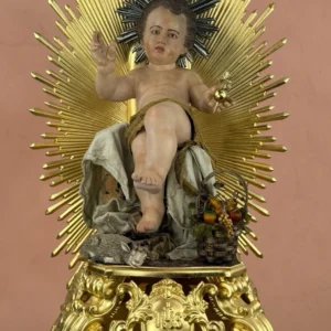 Bambino Gesù 32cm Tempietto Raggiera