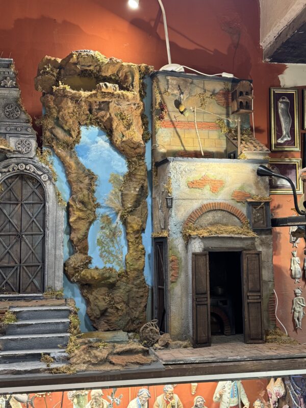 Scoglio presepe completo osteria casa 130x60x155cm - immagine 5