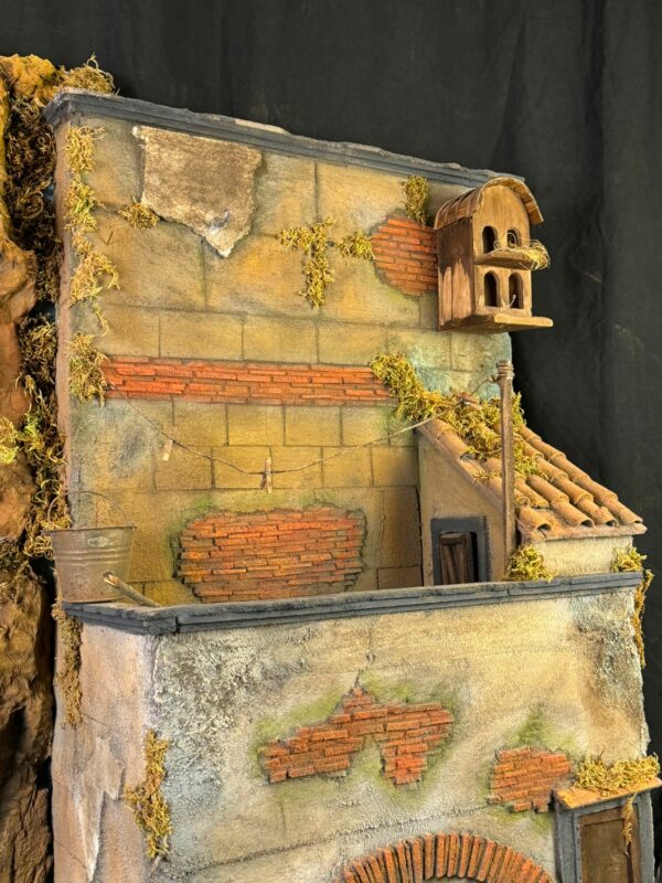 Scoglio presepe completo osteria casa 130x60x155cm - immagine 14