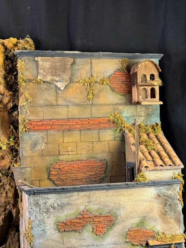 Scoglio presepe completo osteria casa 130x60x155cm - immagine 10