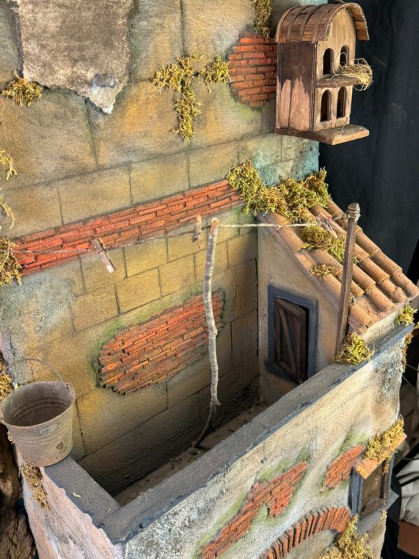 Scoglio presepe completo osteria casa 130x60x155cm - immagine 7