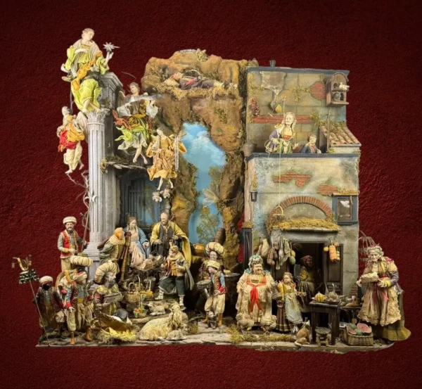 Scoglio presepe completo osteria casa 