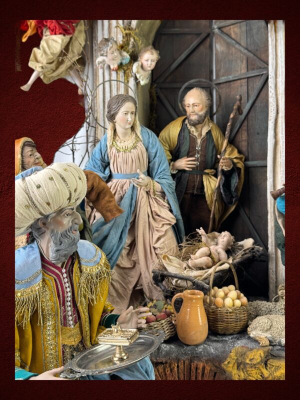 Presepe Napoletano completo 73x40x100cm - immagine 14