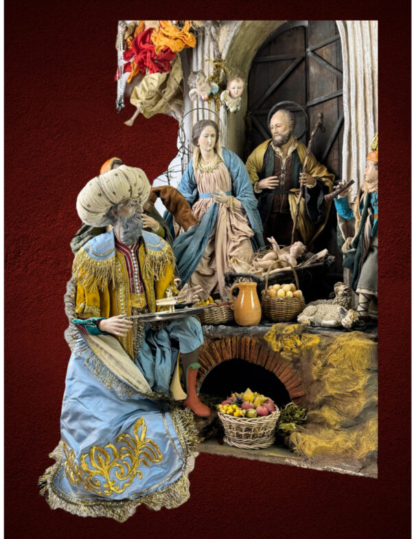 Presepe Napoletano completo 73x40x100cm - immagine 9