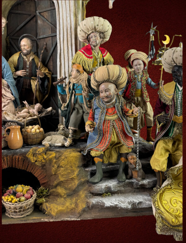 Presepe Napoletano completo 73x40x100cm - immagine 8