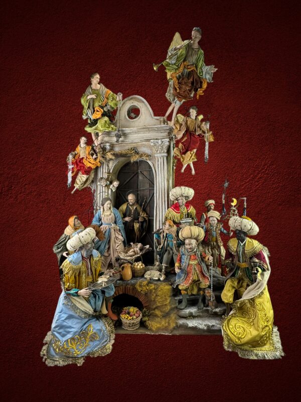 Presepe Napoletano completo 73x40x100cm - immagine 15