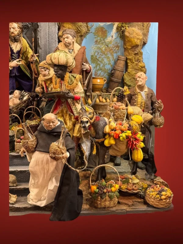 Casa scena osteria presepe Napoletano lineare Arte presepiale design130x60x155cm - immagine 9