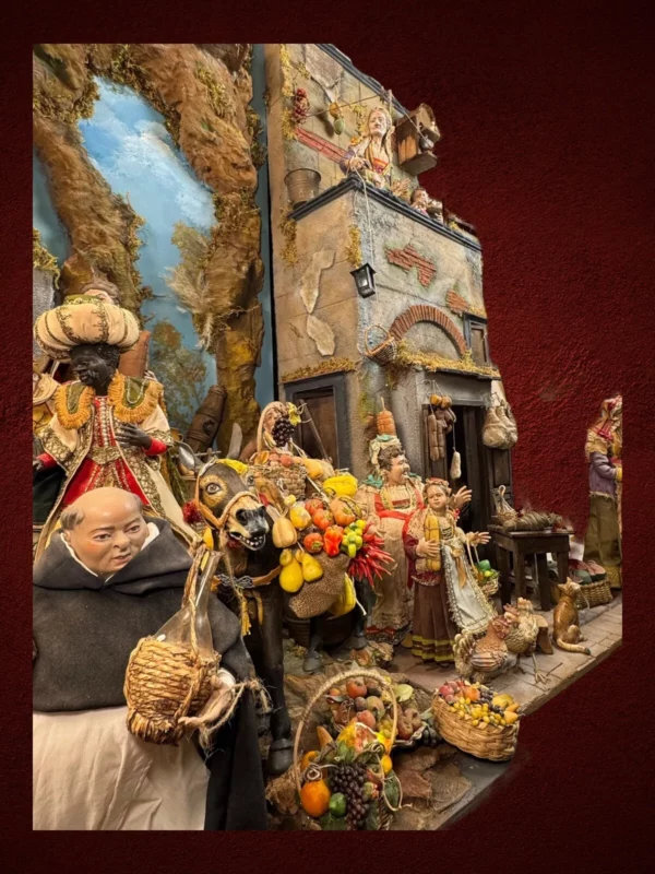 Casa scena osteria presepe Napoletano lineare Arte presepiale design130x60x155cm - immagine 2