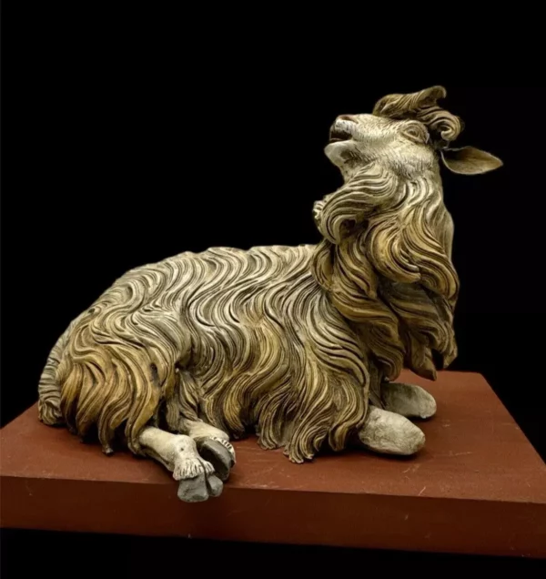 Pecora Animale Da cortile Presepe Napoletano Scena Campestre 19x13Cm cm argilla - immagine 4