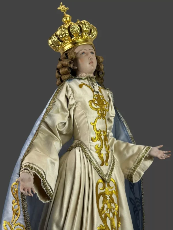Statua Madonna Assunta vestita immacolata arte sacra 120 cm venerazione Santa - immagine 7
