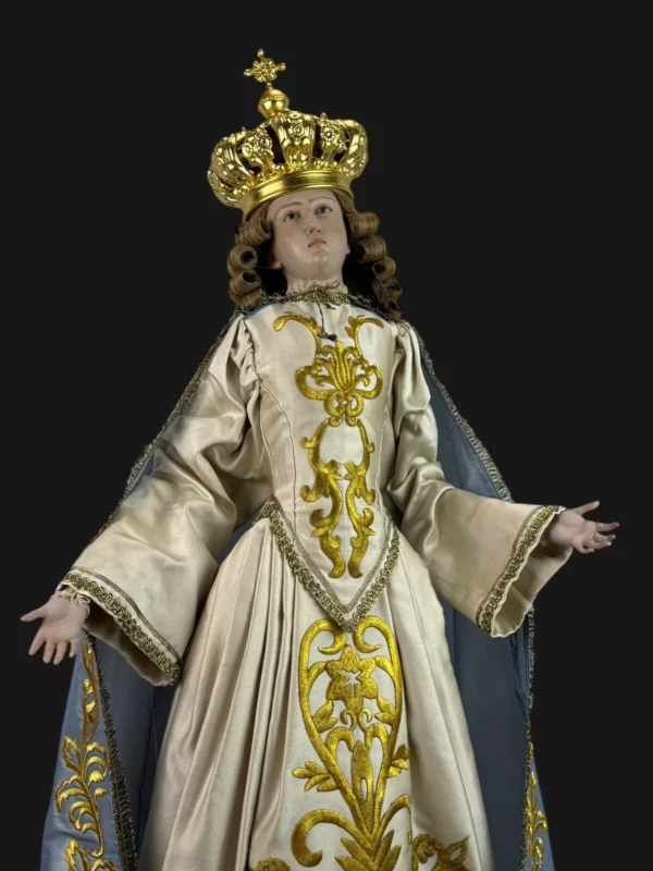 Statua Madonna Assunta vestita immacolata arte sacra 120 cm venerazione Santa