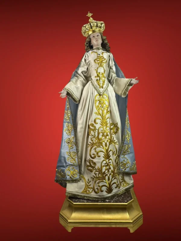 Statua Madonna Assunta vestita immacolata arte sacra 120 cm venerazione Santa - immagine 5