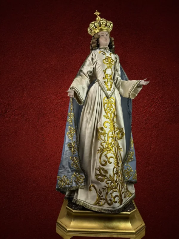 Statua Madonna Assunta vestita immacolata arte sacra 120 cm venerazione Santa - immagine 2