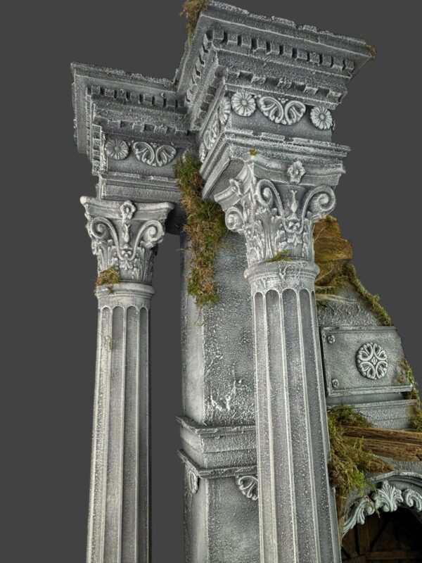 Scenografia Tempio presepe Napoletano colonne legno 95x60x146 cn - immagine 5