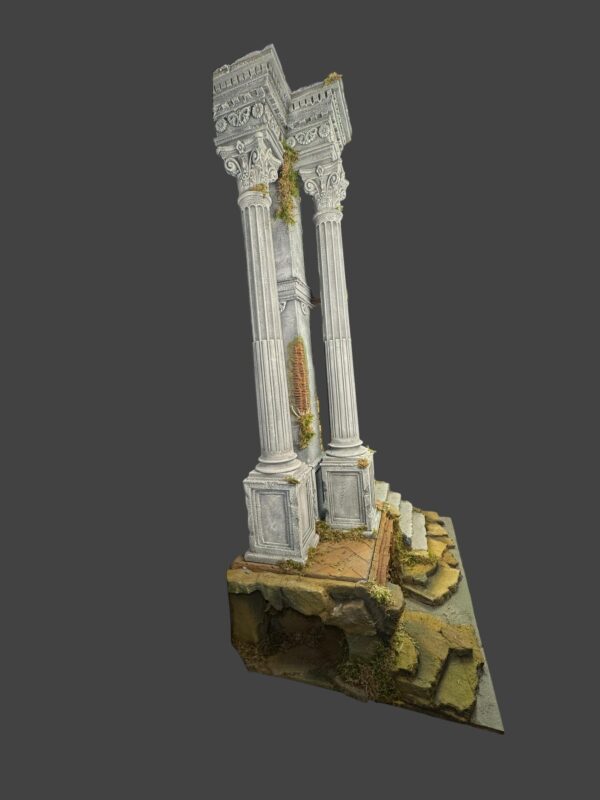 Scenografia Tempio presepe Napoletano colonne legno 95x60x146 cn - immagine 7