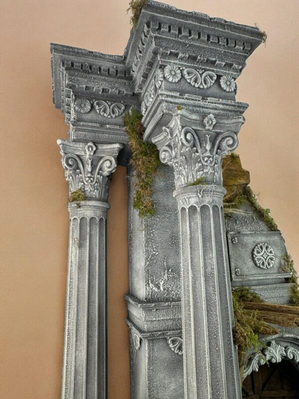 Scenografia Tempio presepe Napoletano colonne legno 95x60x146 cn - immagine 13