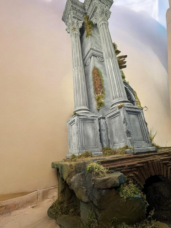 Scenografia Tempio presepe Napoletano colonne legno 95x60x146 cn - immagine 14