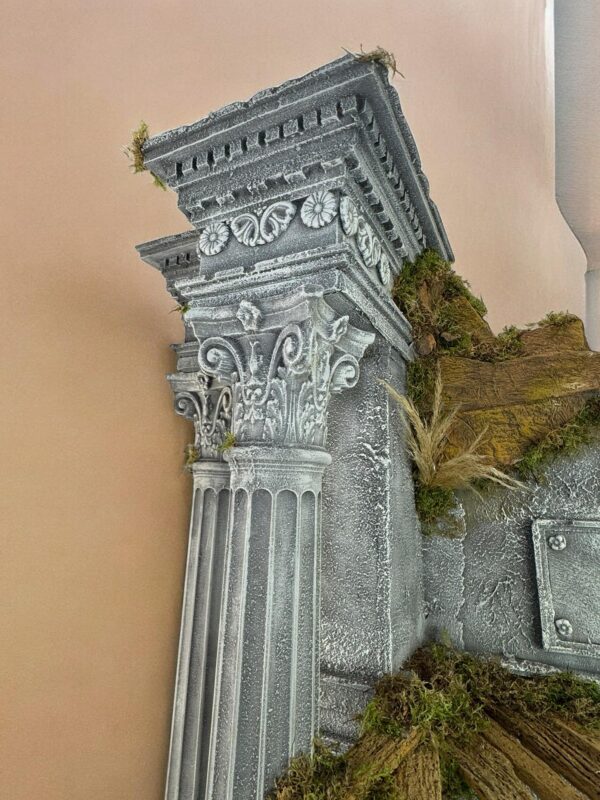 Scenografia Tempio presepe Napoletano colonne legno 95x60x146 cn - immagine 17