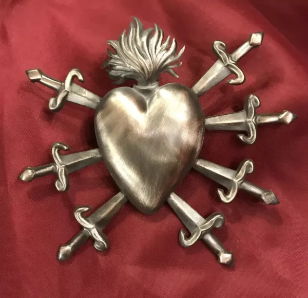 Cuore sette dolori Addolorata Dolosa  9,5x11cm