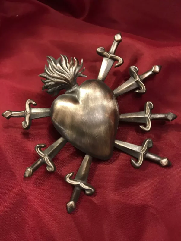 Cuore sette dolori Addolorata Dolosa  9,5x11cm - immagine 4
