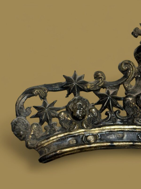 Coppia corone diademi  per quadri sacri Madonna del Carmine argento - immagine 10