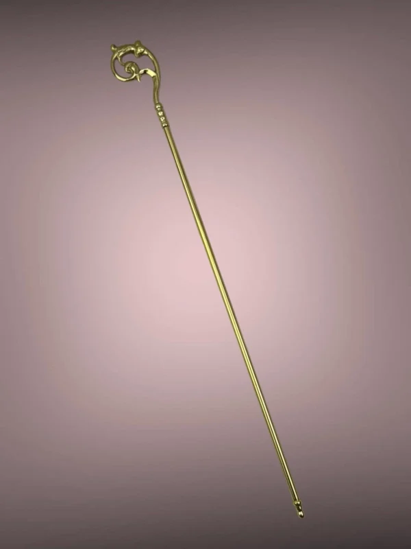 Bastone Pastorale 43 cm in ottone - immagine 2