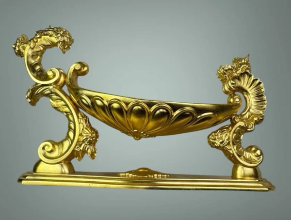 Culla per Bambino Gesù divino infante Foglia Oro IHS 58x15cm