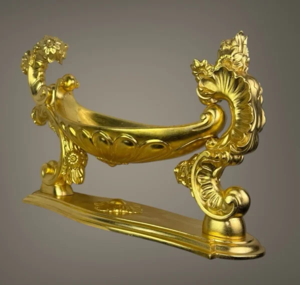 Culla per Bambino Gesù divino infante Foglia Oro IHS 58x15cm - immagine 2