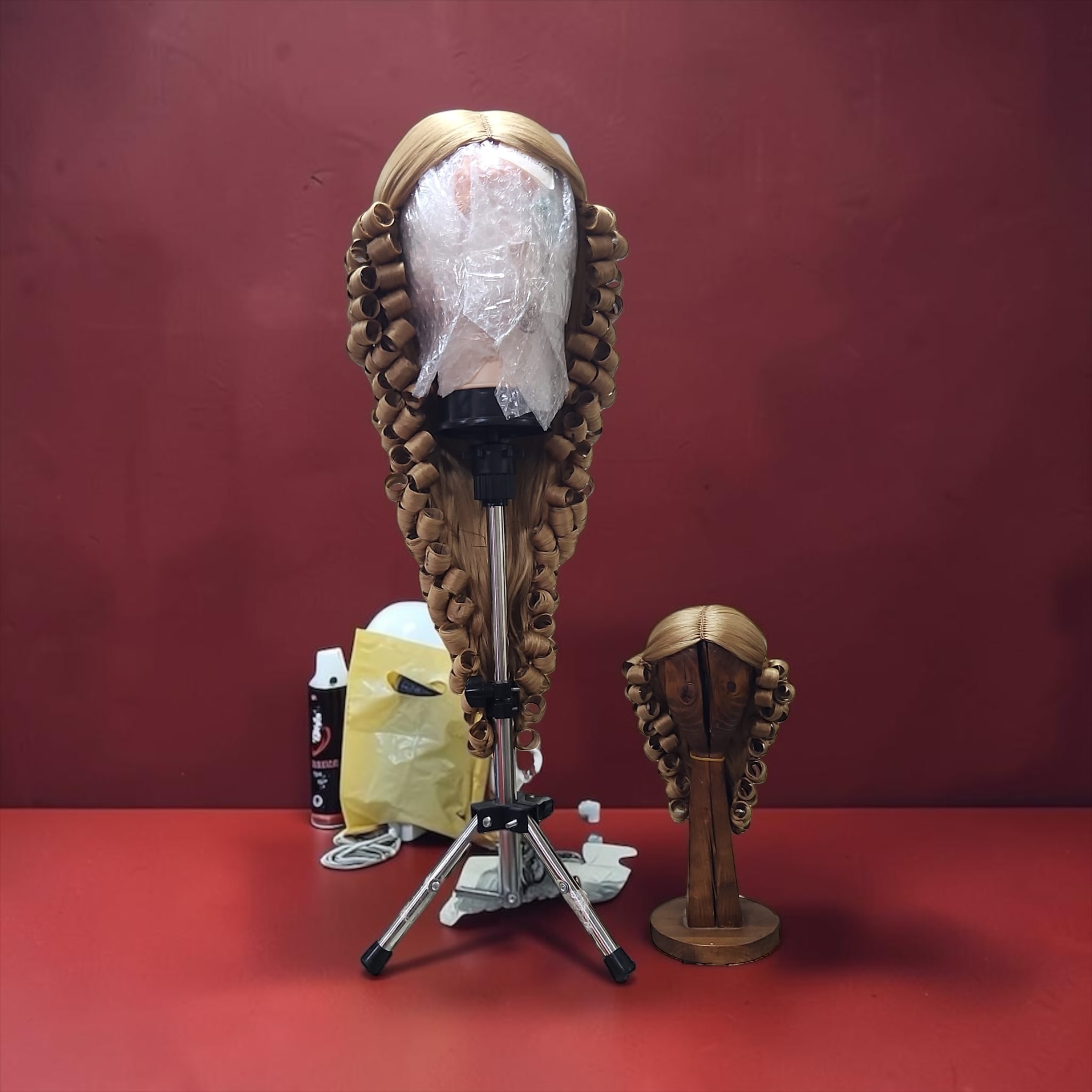 Coppia di Parrucche per Madonne a e Bambino Gesù - Seta - immagine 10