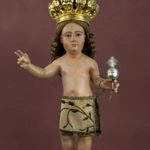 Bambinello Napoletano Gesù di Praga legno scultura ihs 65  cm
